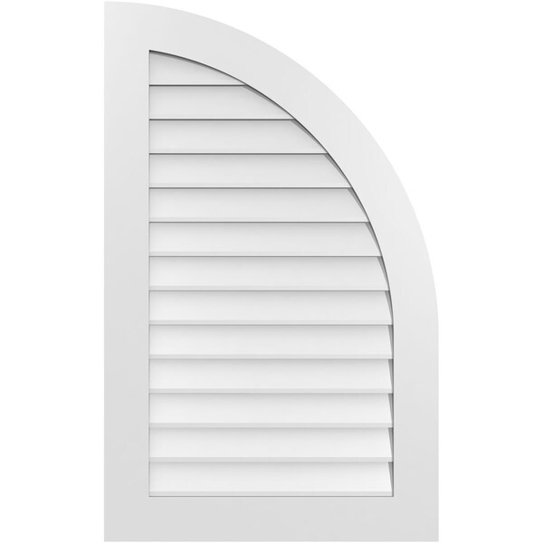 Ekena Millwork Quarter Round Top Right Surface Mount PVC Gable Vent w/ 3-1/2"W x 1"P Standard Frame, 26"W x 42"H GVPQR26X4201SN - main